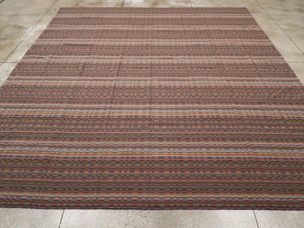 Vintage European Flatweave Kilim Large Room Size Carpet, No.33502 - Gsblank
