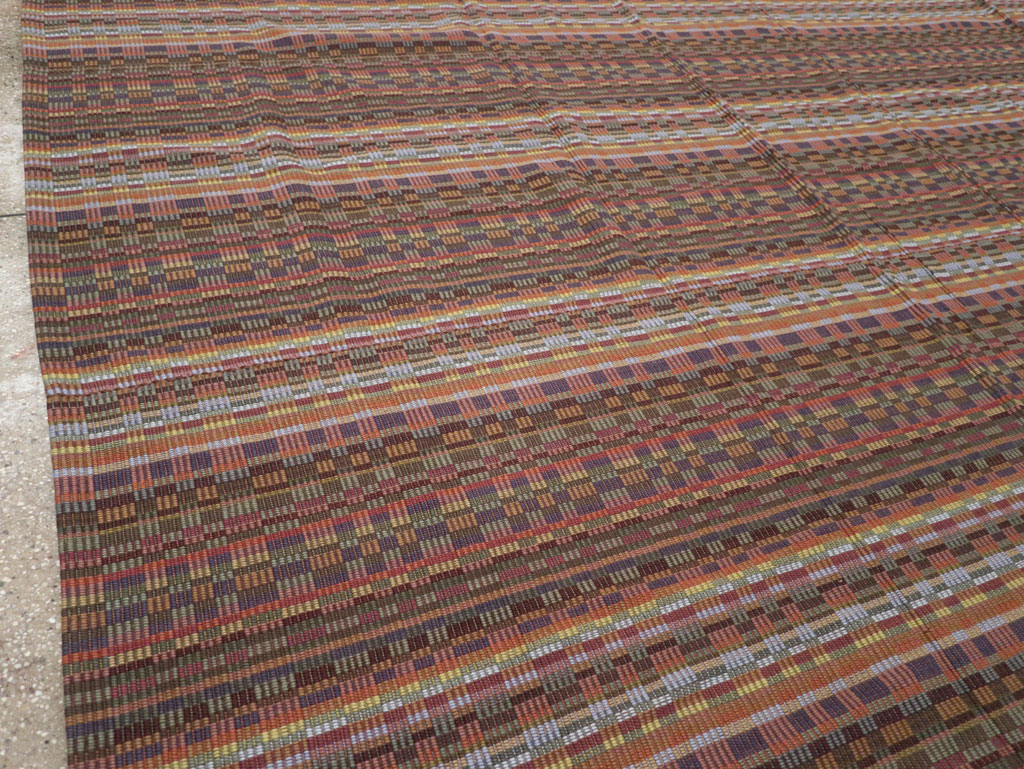 Vintage European Flatweave Kilim Large Room Size Carpet, No.33502 - Gsblank