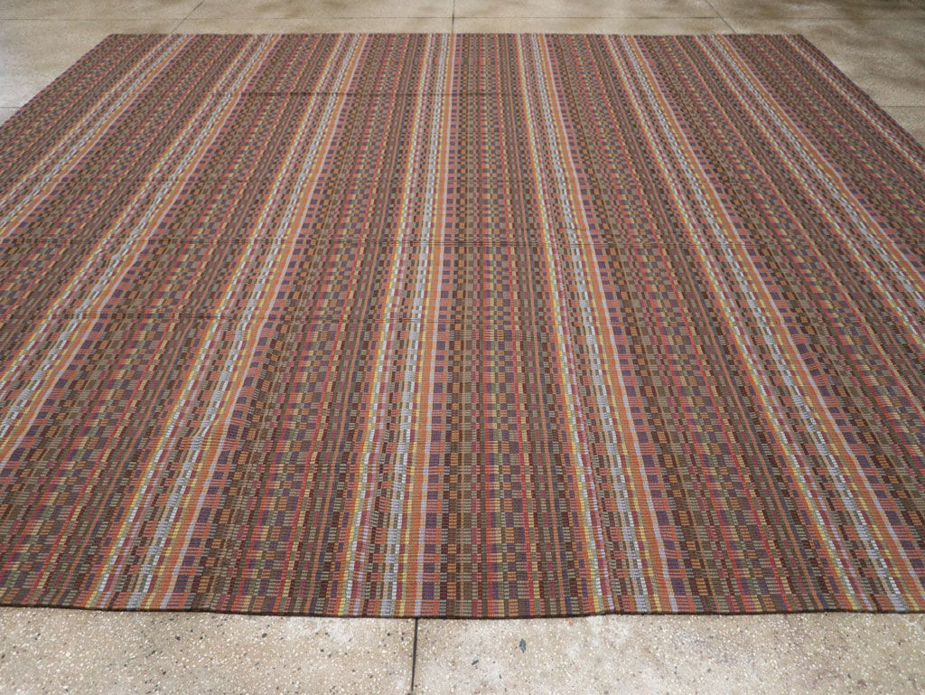 Vintage European Flatweave Kilim Large Room Size Carpet, No.33502 - Gsblank