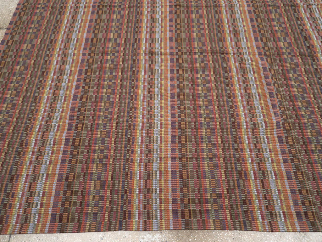 Vintage European Flatweave Kilim Large Room Size Carpet, No.33502 - Gsblank