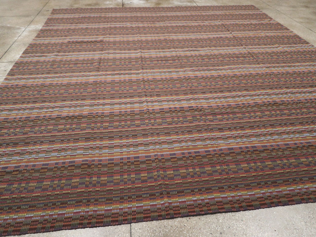 Vintage European Flatweave Kilim Large Room Size Carpet, No.33502 - Gsblank