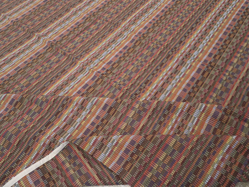 Vintage European Flatweave Kilim Large Room Size Carpet, No.33502 - Gsblank