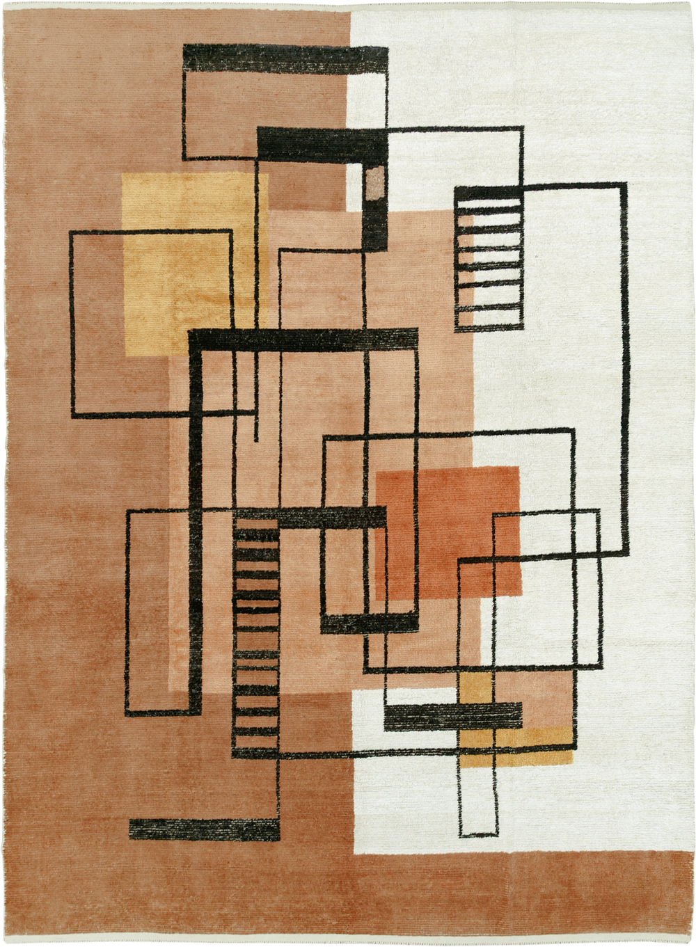 Modern Turkish Art Deco Room Size Carpet, No.33570 - Gsblank