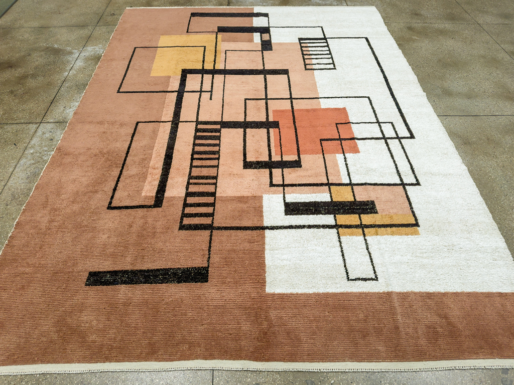 Modern Turkish Art Deco Room Size Carpet, No.33570 - Gsblank