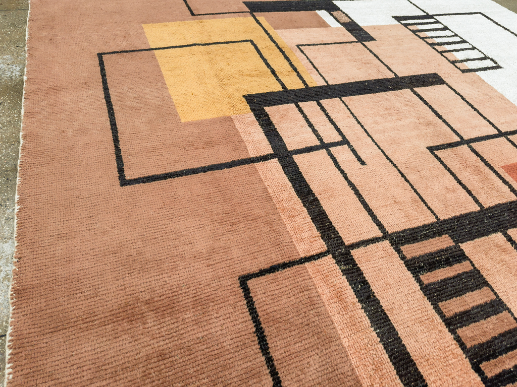 Modern Turkish Art Deco Room Size Carpet, No.33570 - Gsblank