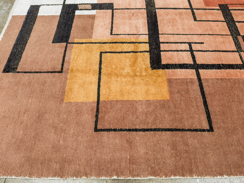 Modern Turkish Art Deco Room Size Carpet, No.33570 - Gsblank