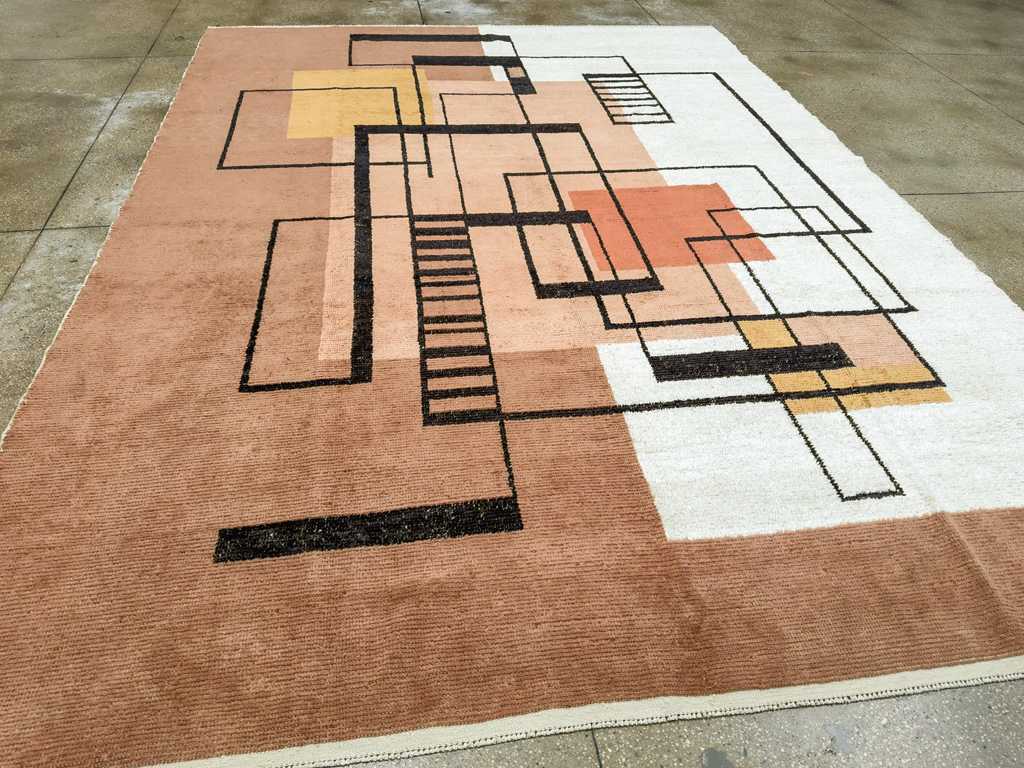 Modern Turkish Art Deco Room Size Carpet, No.33570 - Gsblank