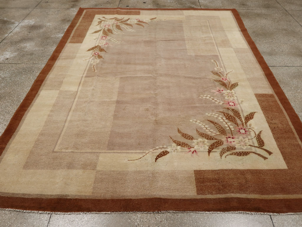 Vintage Indian Art Deco Room Size Carpet, No.33576 - Gsblank