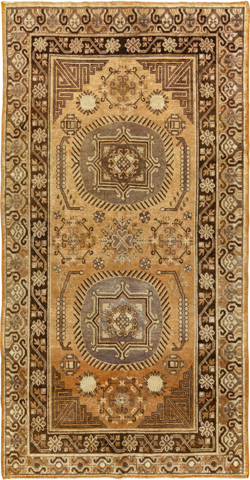 Antique East Turkestan Khotan Accent Rug, No.33589 - Gsblank