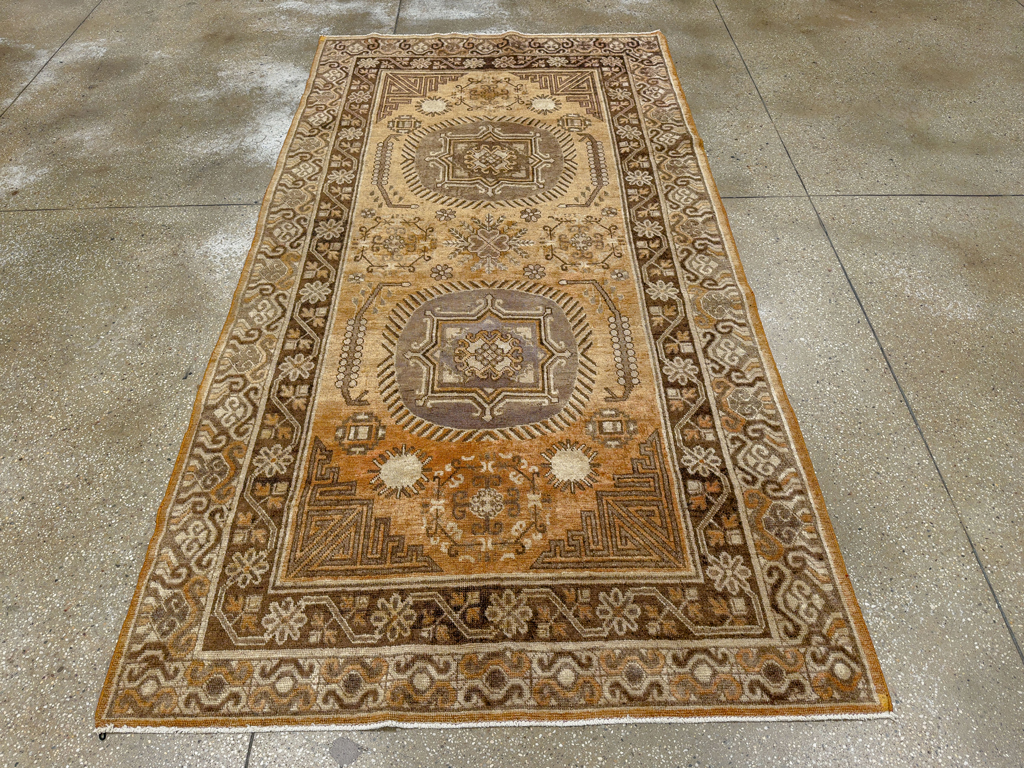 Antique East Turkestan Khotan Accent Rug, No.33589 - Gsblank