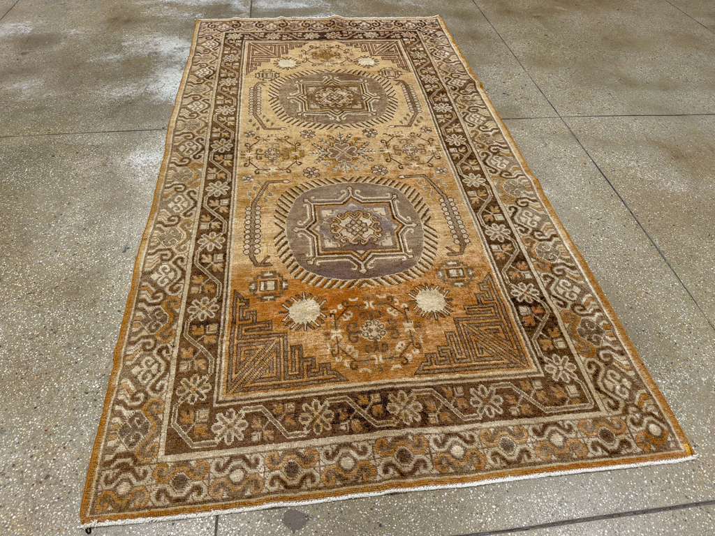 Antique East Turkestan Khotan Accent Rug, No.33589 - Gsblank