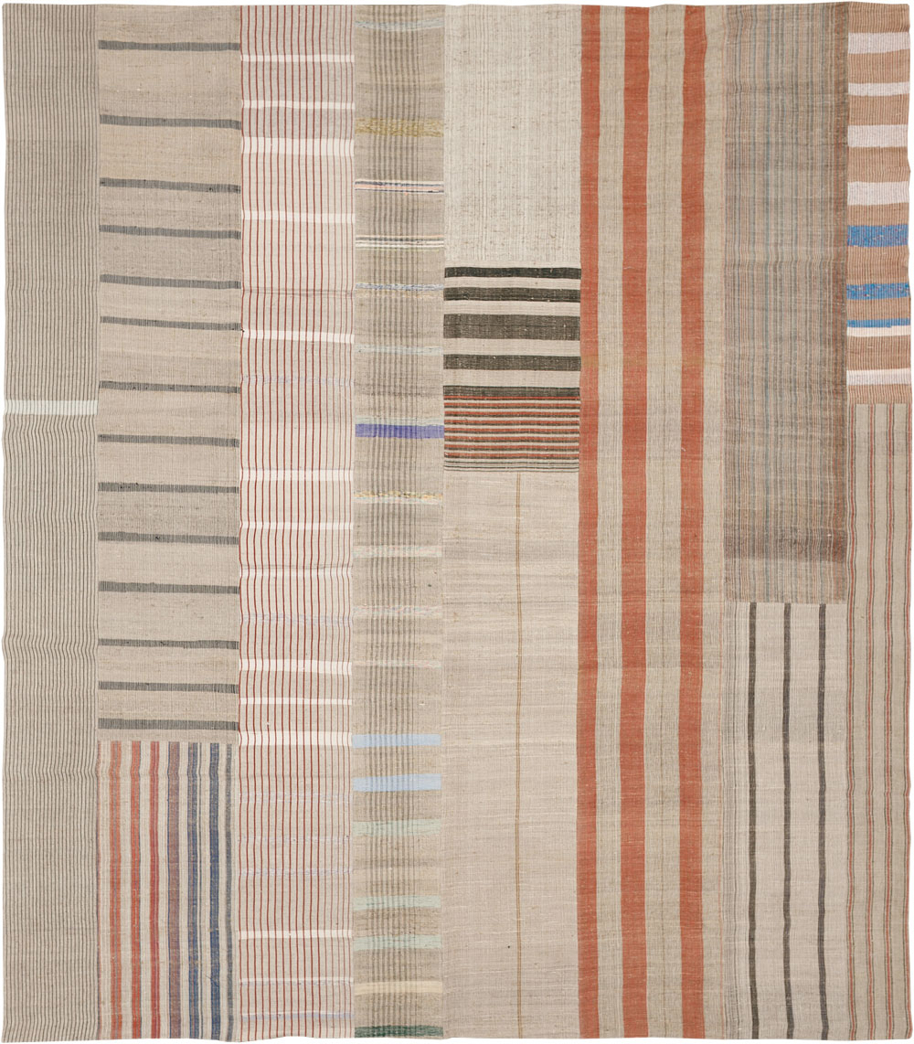 Vintage Turkish Flatweave Kilim Large Room Size Carpet, No.33591 - Gsblank