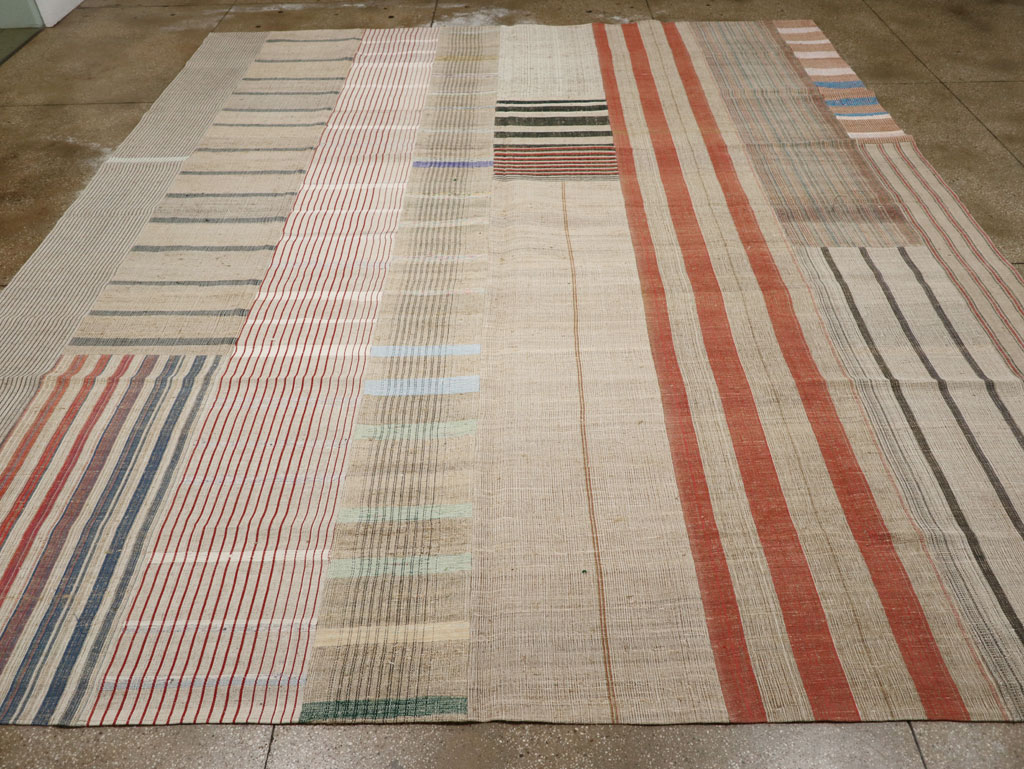 Vintage Turkish Flatweave Kilim Large Room Size Carpet, No.33591 - Gsblank