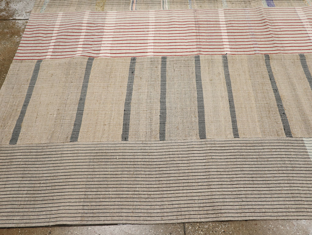 Vintage Turkish Flatweave Kilim Large Room Size Carpet, No.33591 - Gsblank