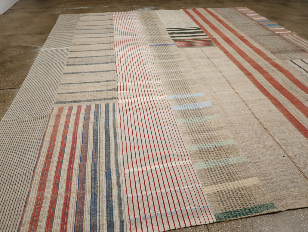 Vintage Turkish Flatweave Kilim Large Room Size Carpet, No.33591 - Gsblank