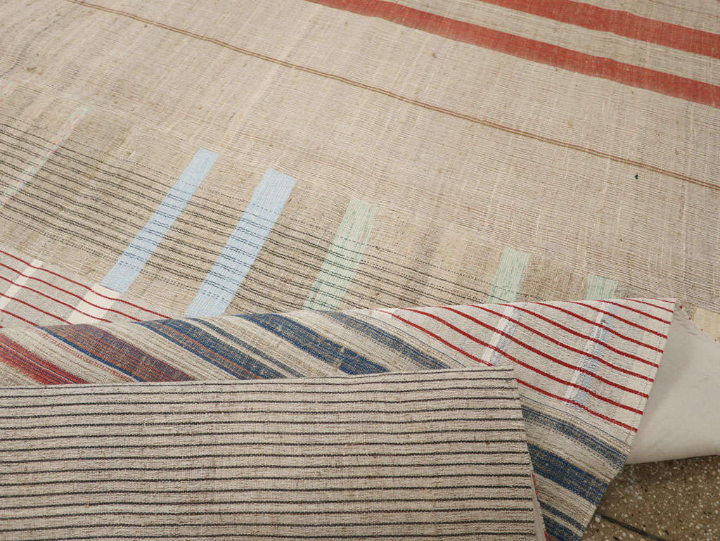 Vintage Turkish Flatweave Kilim Large Room Size Carpet, No.33591 - Gsblank