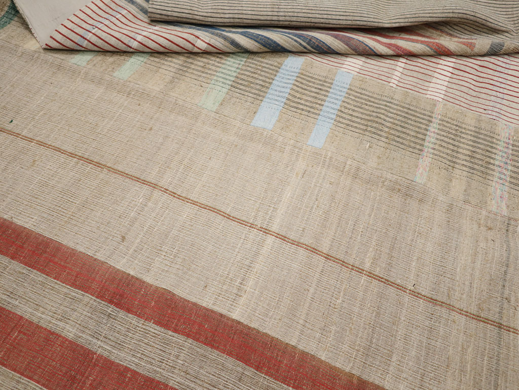 Vintage Turkish Flatweave Kilim Large Room Size Carpet, No.33591 - Gsblank