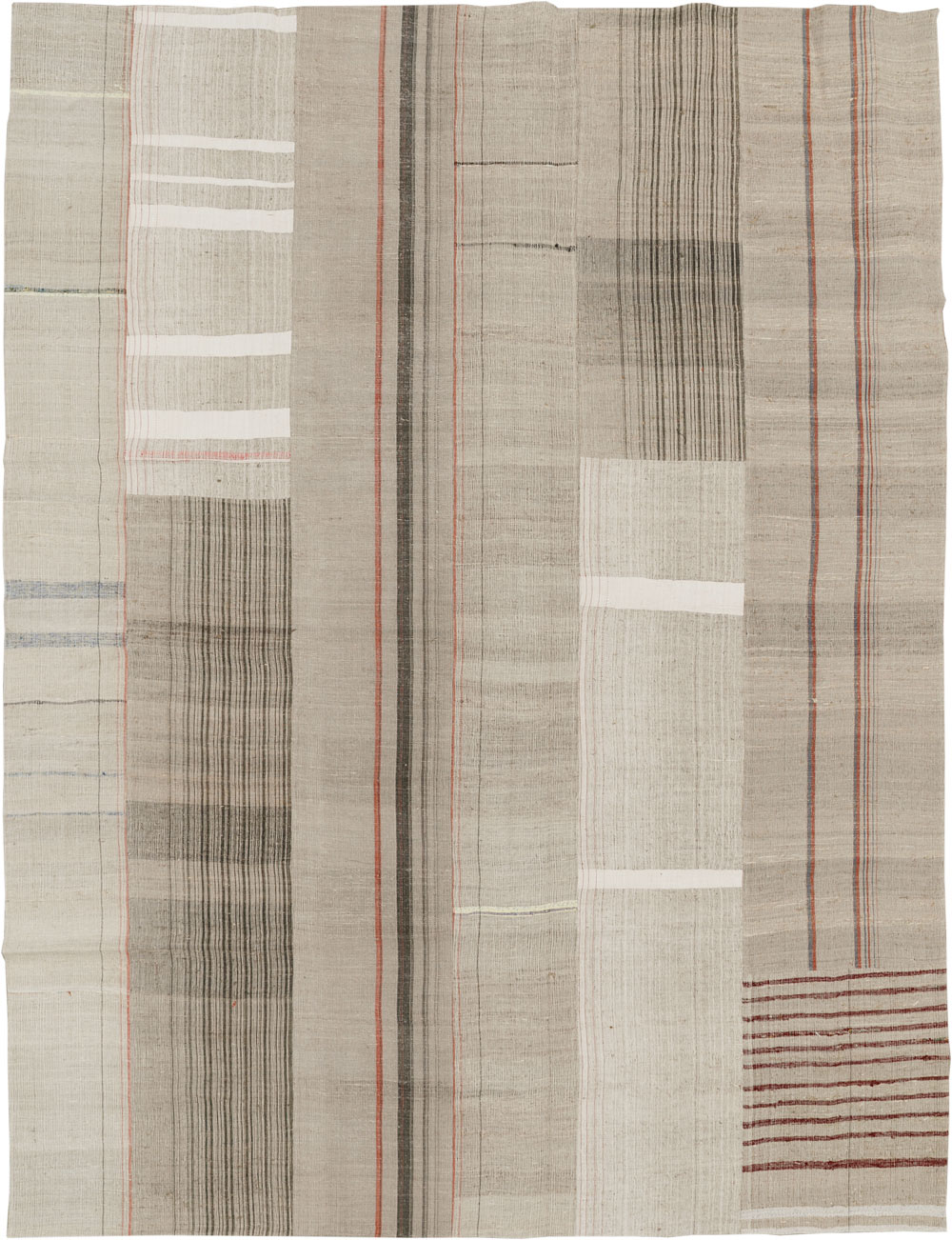 Vintage Turkish Flatweave Kilim Room Size Carpet, No.33592 - Gsblank