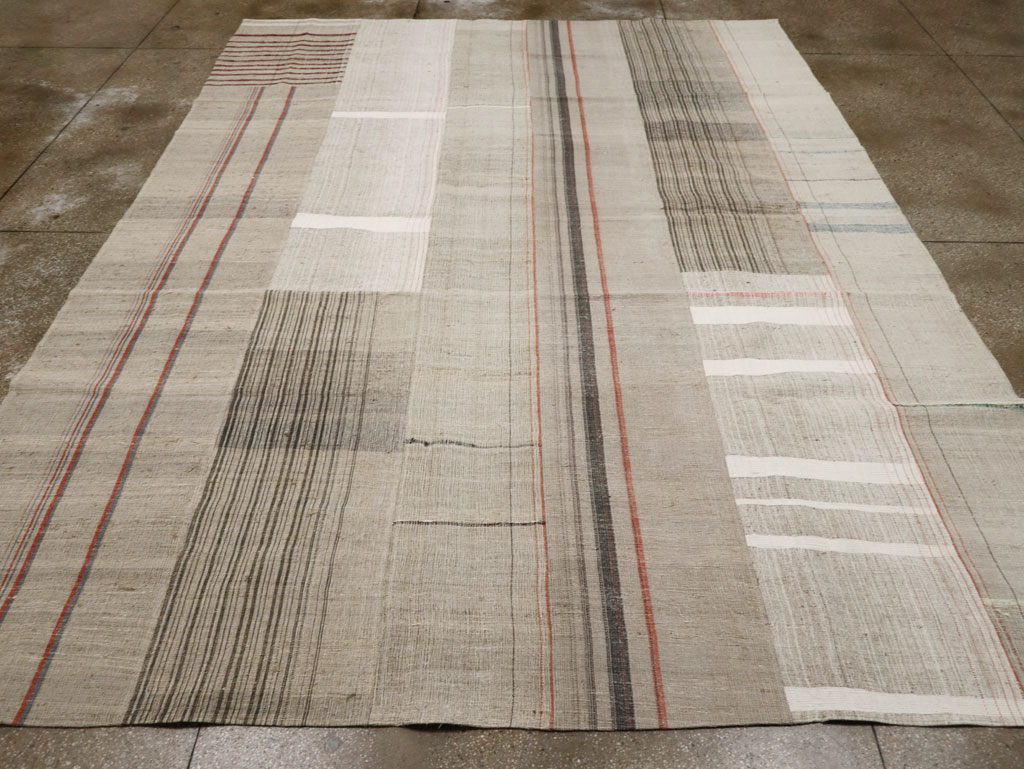 Vintage Turkish Flatweave Kilim Room Size Carpet, No.33592 - Gsblank