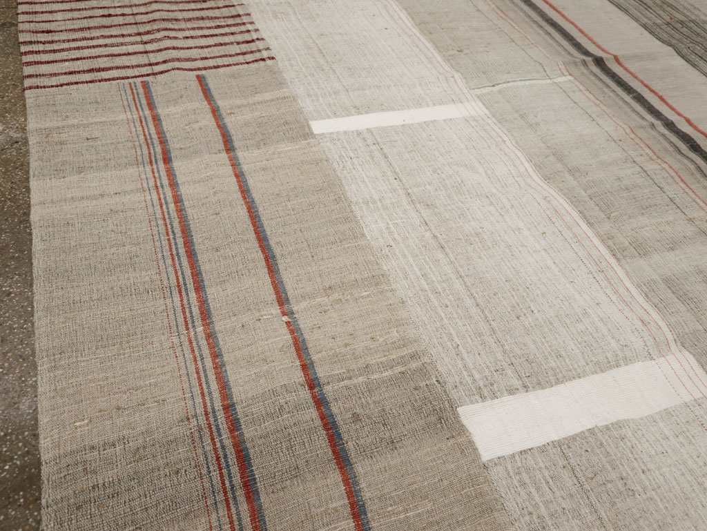 Vintage Turkish Flatweave Kilim Room Size Carpet, No.33592 - Gsblank