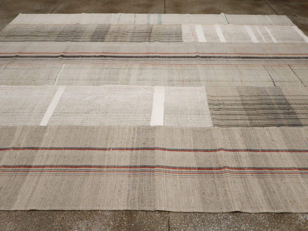 Vintage Turkish Flatweave Kilim Room Size Carpet, No.33592 - Gsblank