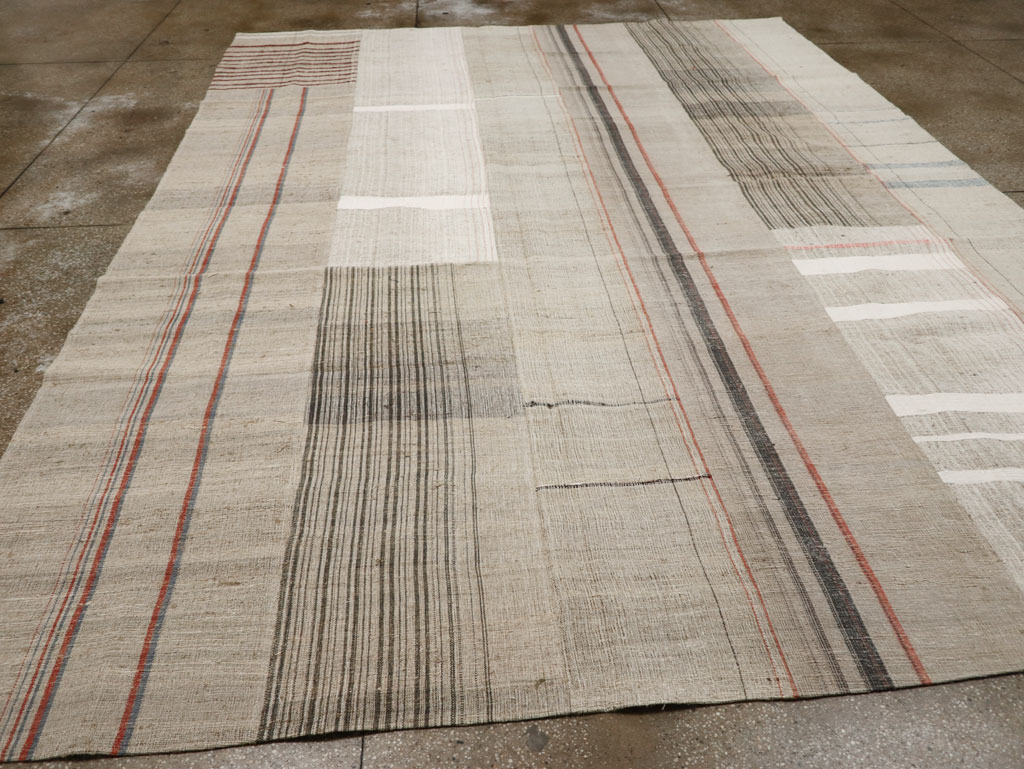 Vintage Turkish Flatweave Kilim Room Size Carpet, No.33592 - Gsblank