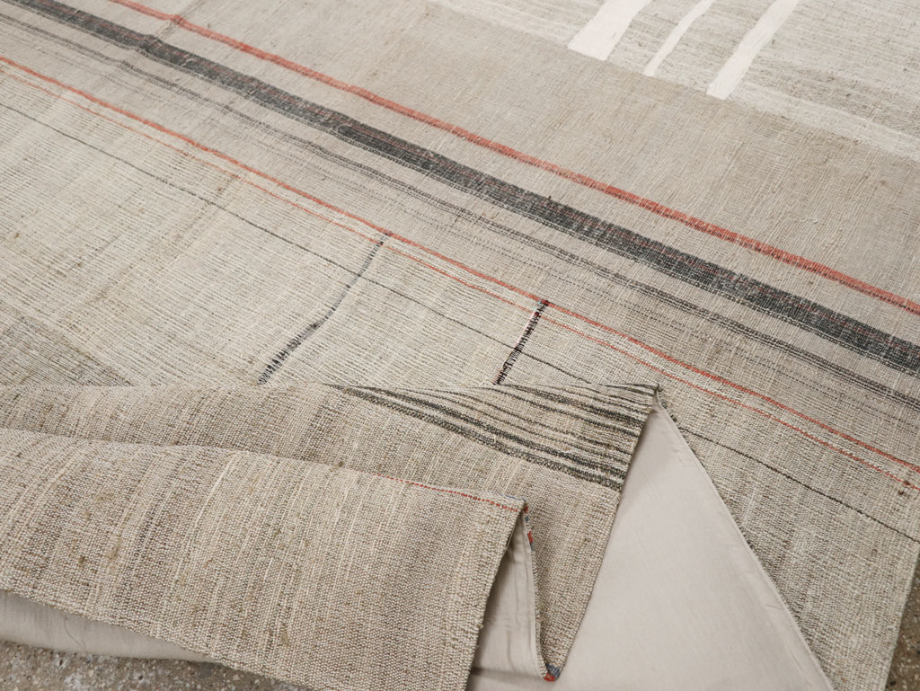 Vintage Turkish Flatweave Kilim Room Size Carpet, No.33592 - Gsblank