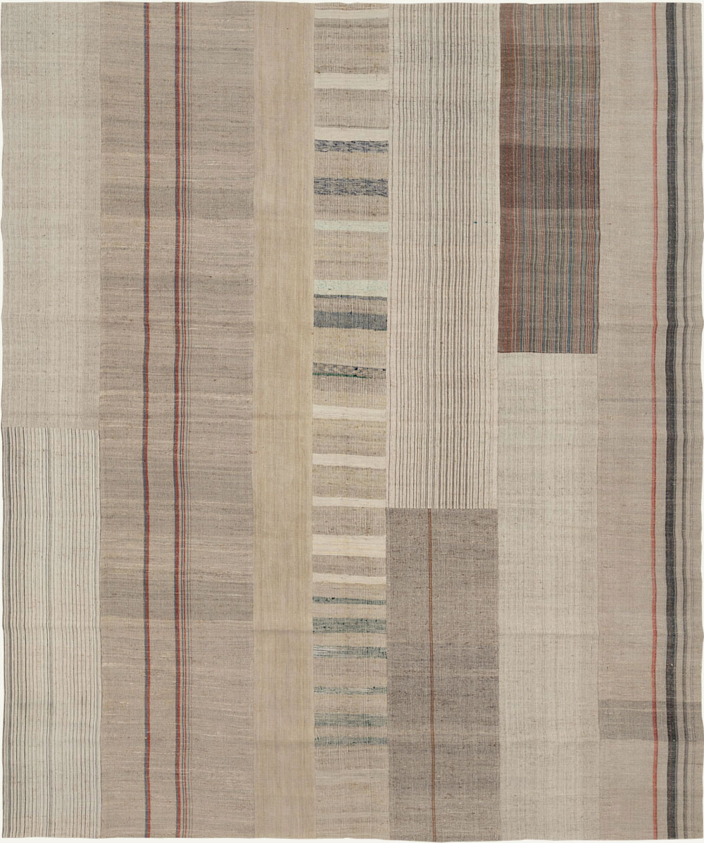 Vintage Turkish Flatweave Kilim Room Size Carpet, No.33593 - Gsblank