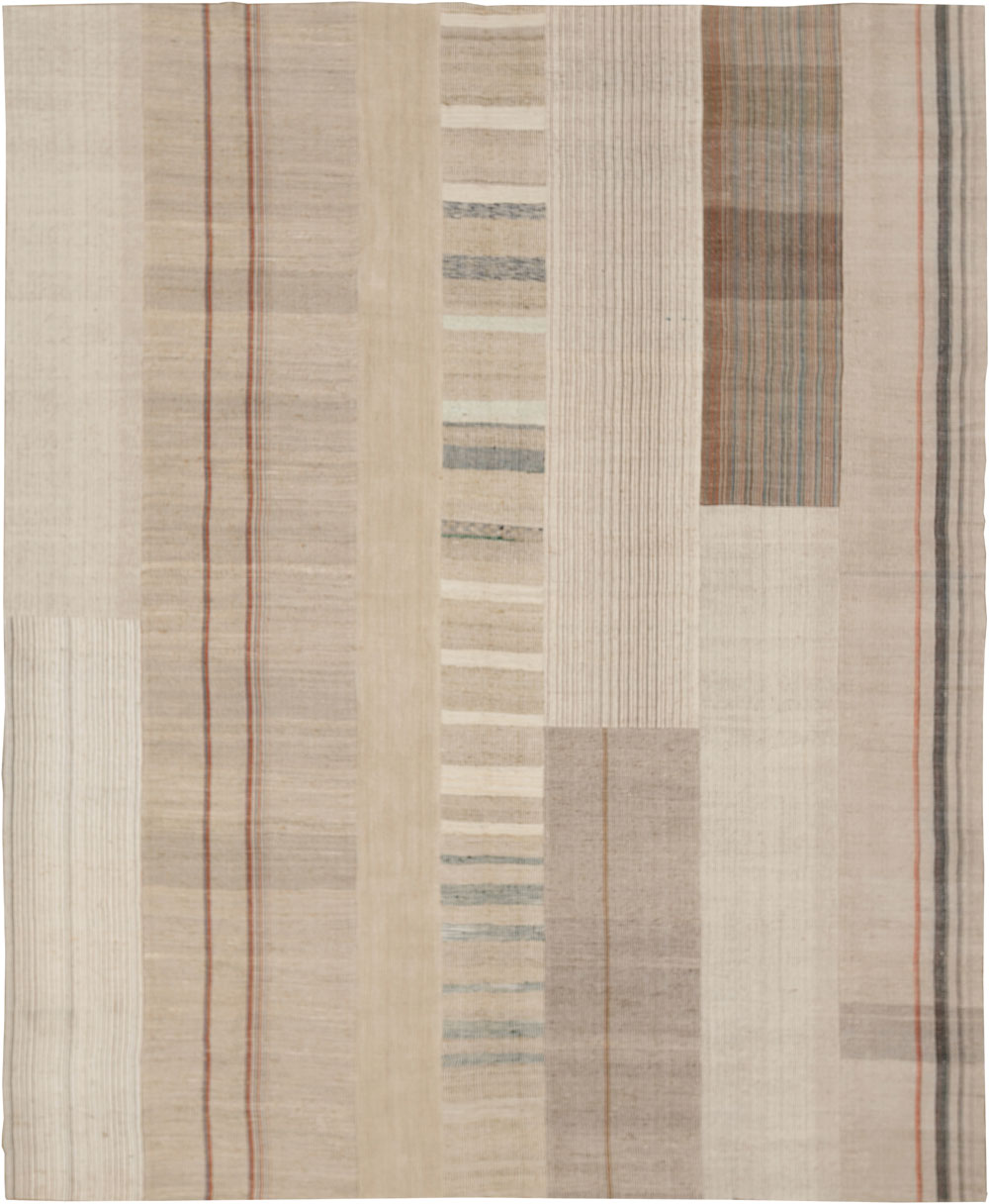 Vintage Turkish Flatweave Kilim Room Size Carpet, No.33593 - Gsblank