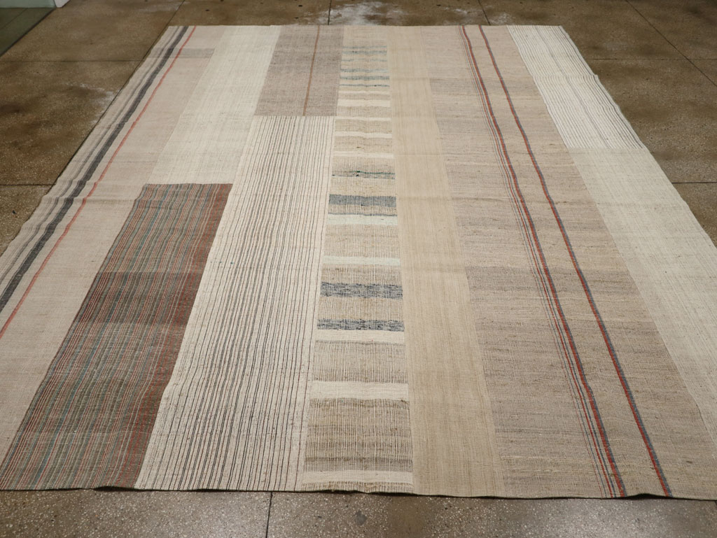 Vintage Turkish Flatweave Kilim Room Size Carpet, No.33593 - Gsblank