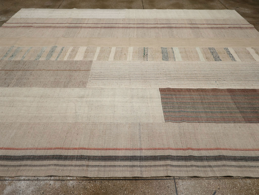 Vintage Turkish Flatweave Kilim Room Size Carpet, No.33593 - Gsblank