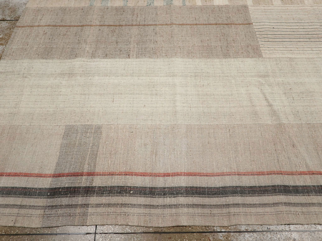 Vintage Turkish Flatweave Kilim Room Size Carpet, No.33593 - Gsblank