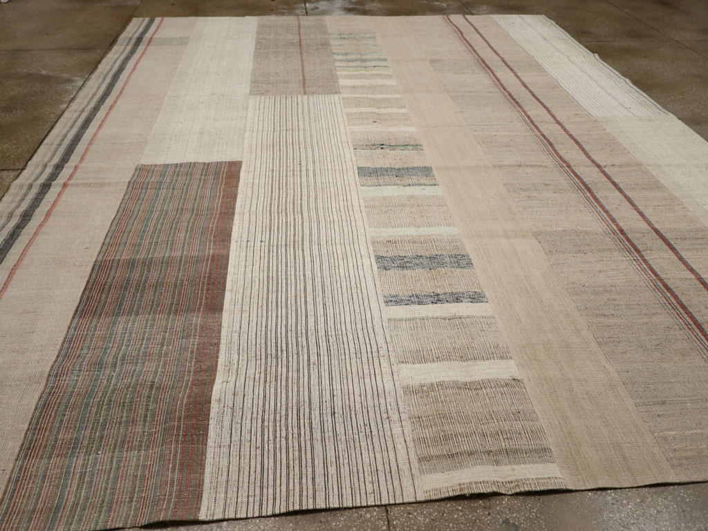 Vintage Turkish Flatweave Kilim Room Size Carpet, No.33593 - Gsblank