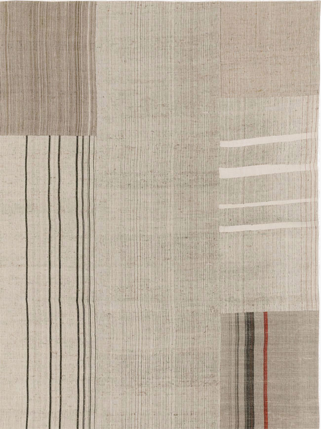 Vintage Turkish Flatweave Kilim Room Size Carpet, No.33594 - Gsblank
