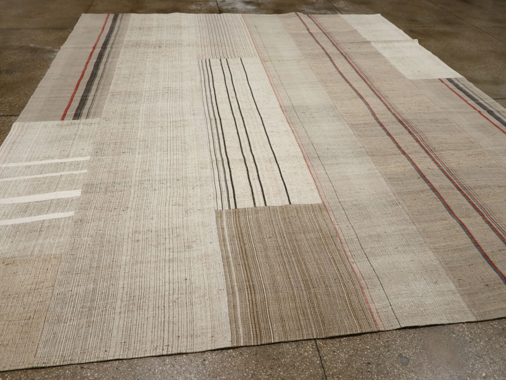 Vintage Turkish Flatweave Kilim Room Size Carpet, No.33594 - Gsblank