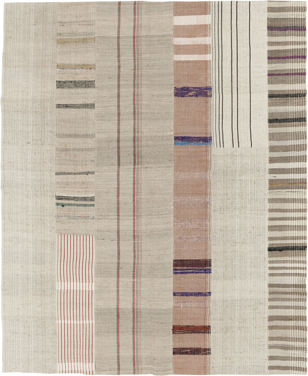 Vintage Turkish Flatweave Kilim Room Size Carpet, No.33595 - Gsblank