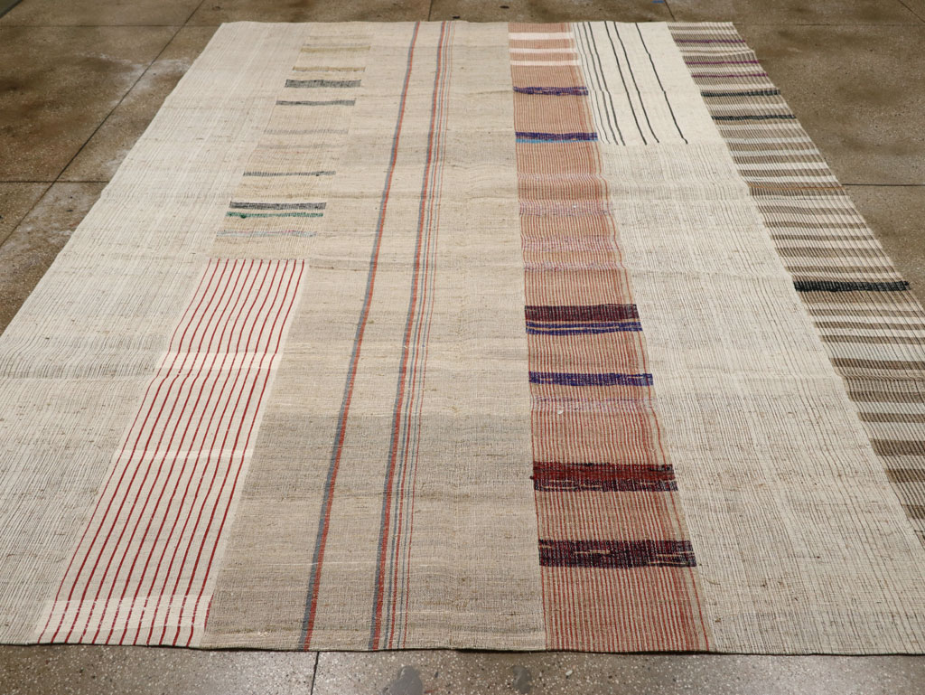 Vintage Turkish Flatweave Kilim Room Size Carpet, No.33595 - Gsblank