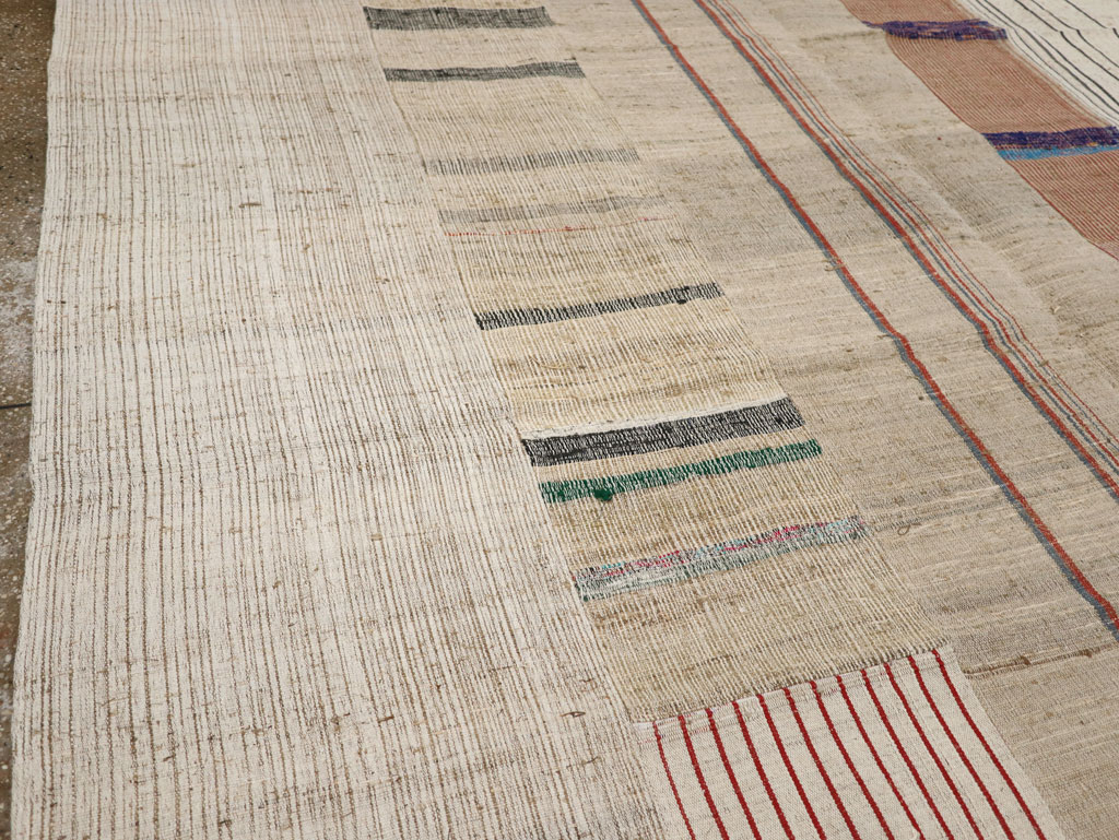 Vintage Turkish Flatweave Kilim Room Size Carpet, No.33595 - Gsblank