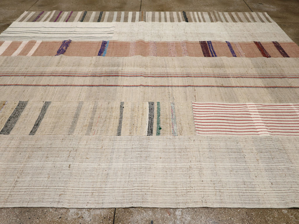 Vintage Turkish Flatweave Kilim Room Size Carpet, No.33595 - Gsblank