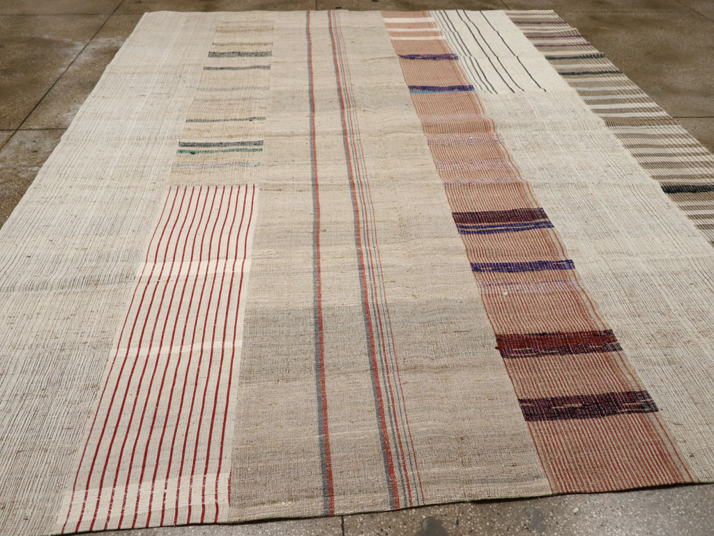 Vintage Turkish Flatweave Kilim Room Size Carpet, No.33595 - Gsblank