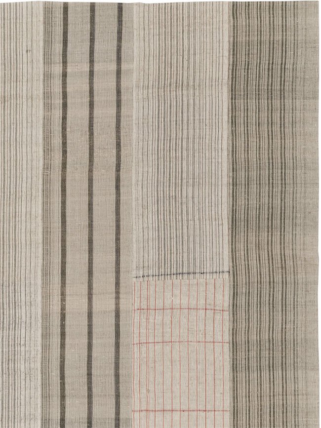 Vintage Turkish Flatweave Kilim Large Room Size Carpet, No.33596 - Gsblank