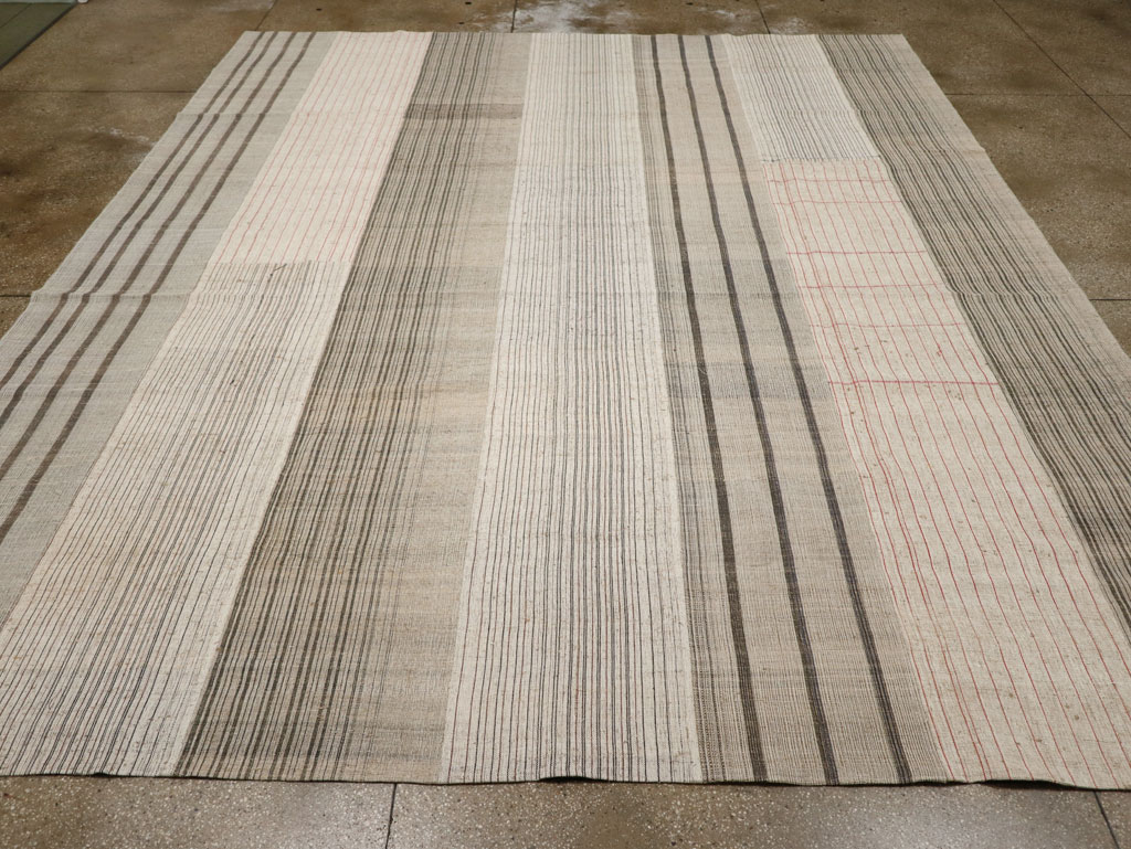 Vintage Turkish Flatweave Kilim Large Room Size Carpet, No.33596 - Gsblank