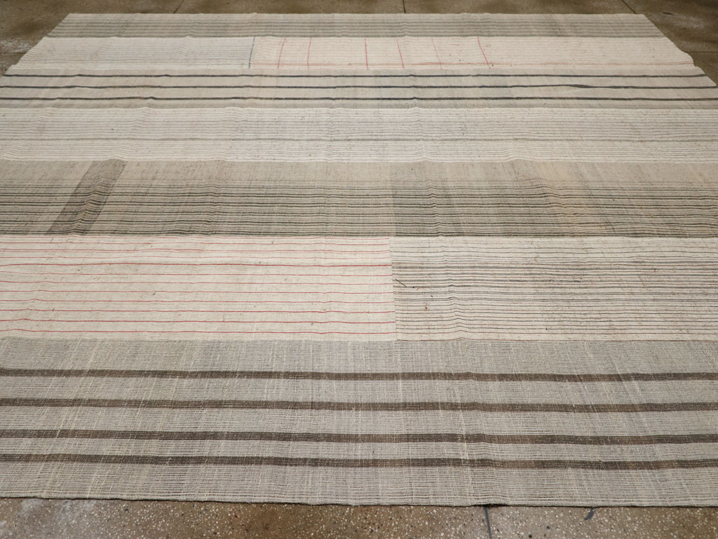 Vintage Turkish Flatweave Kilim Large Room Size Carpet, No.33596 - Gsblank