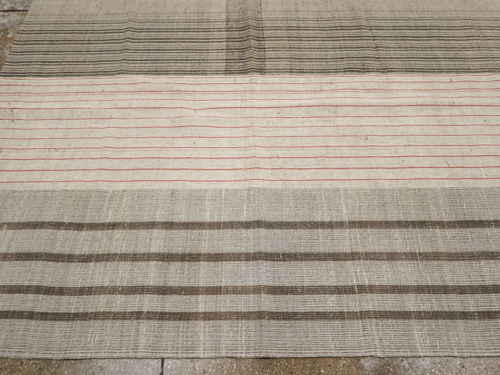 Vintage Turkish Flatweave Kilim Large Room Size Carpet, No.33596 - Gsblank