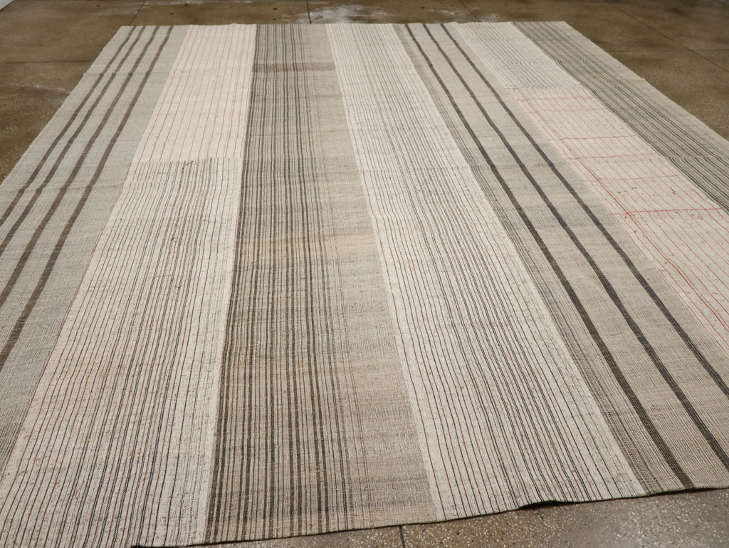 Vintage Turkish Flatweave Kilim Large Room Size Carpet, No.33596 - Gsblank