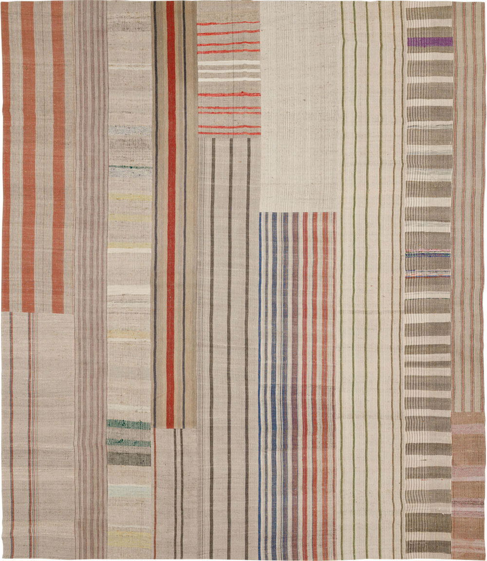 Vintage Turkish Flatweave Kilim Large Carpet, No.33597 - Gsblank