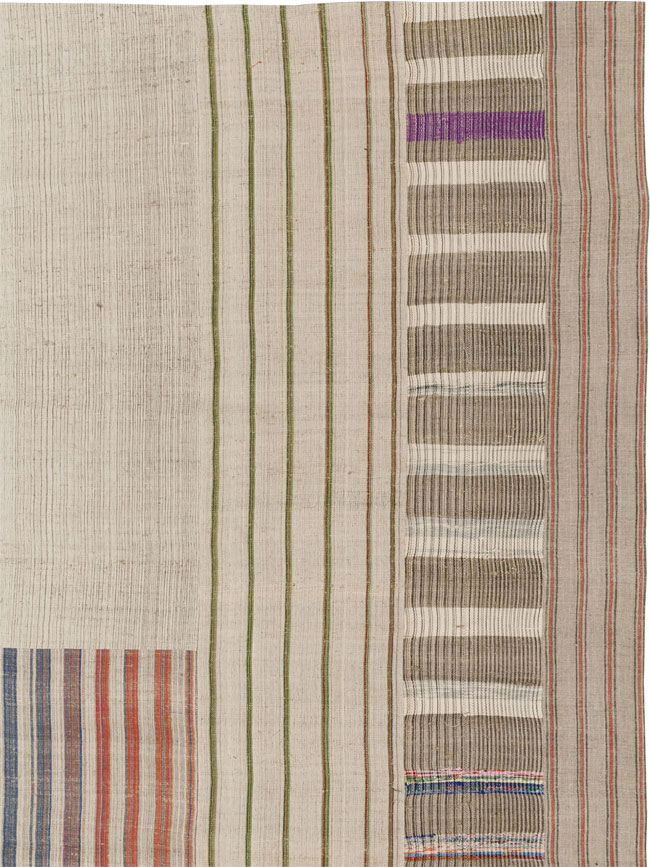 Vintage Turkish Flatweave Kilim Large Room Size Carpet, No.33597 - Gsblank