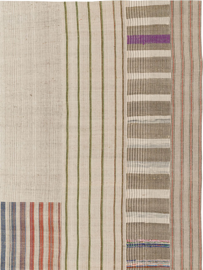 Vintage Turkish Flatweave Kilim Large Room Size Carpet, No.33597 - Gsblank