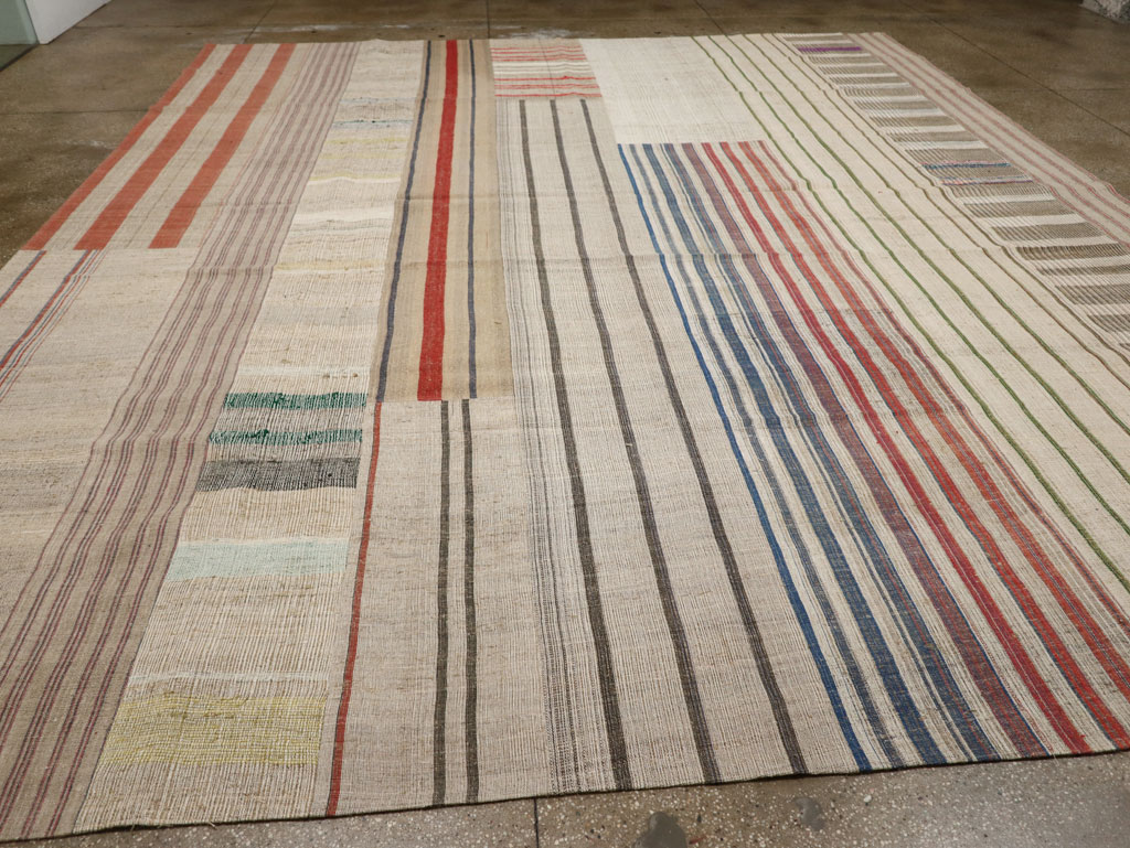 Vintage Turkish Flatweave Kilim Large Carpet, No.33597 - Gsblank