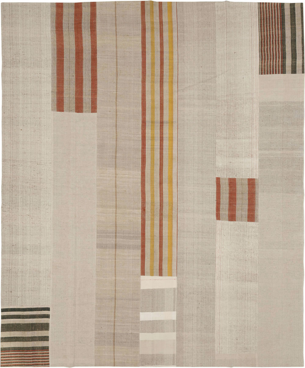 Vintage Turkish Flatweave Kilim Large Carpet, No.33598 - Gsblank